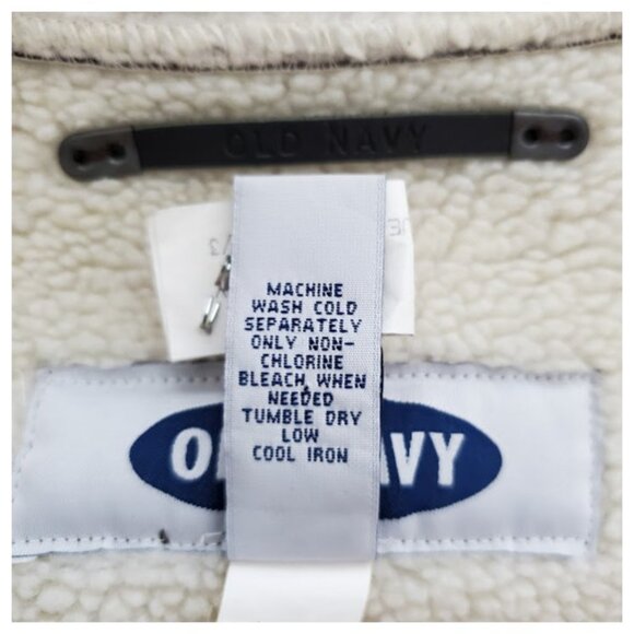 EUC Mens Y2K Brown Sherpa-Lined Faux Suede Coat Old Navy Sz XL Heritage Workwear - Picture 12 of 12